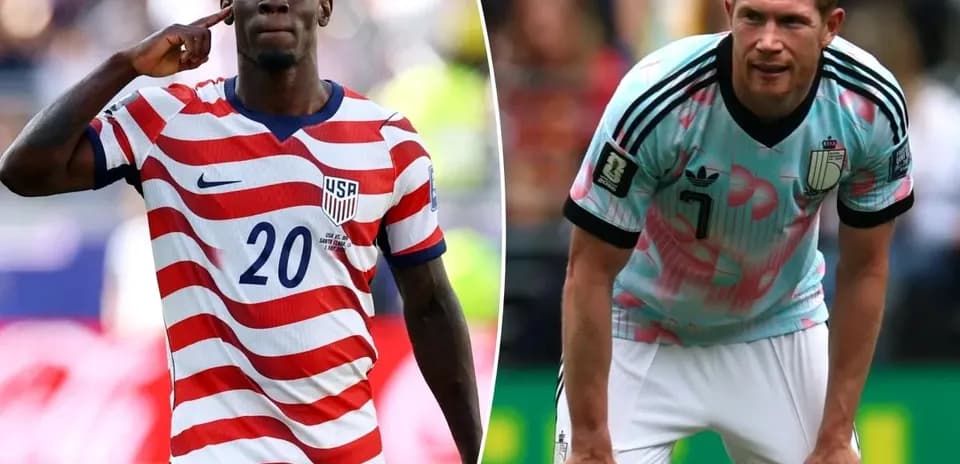 Jugadores de USA y Bélgica en el Mundial 2026