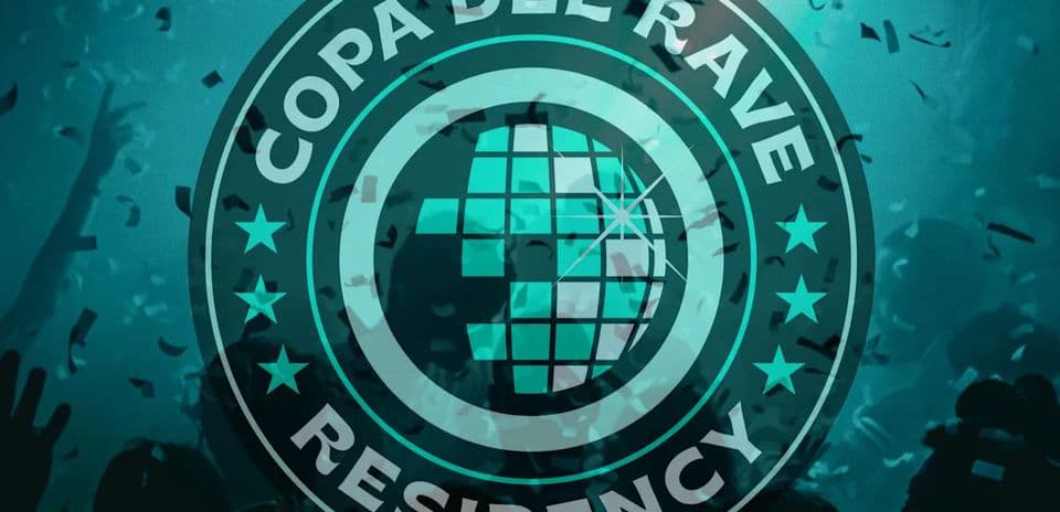 Logo de la Copa del Rave con confeti de fondo