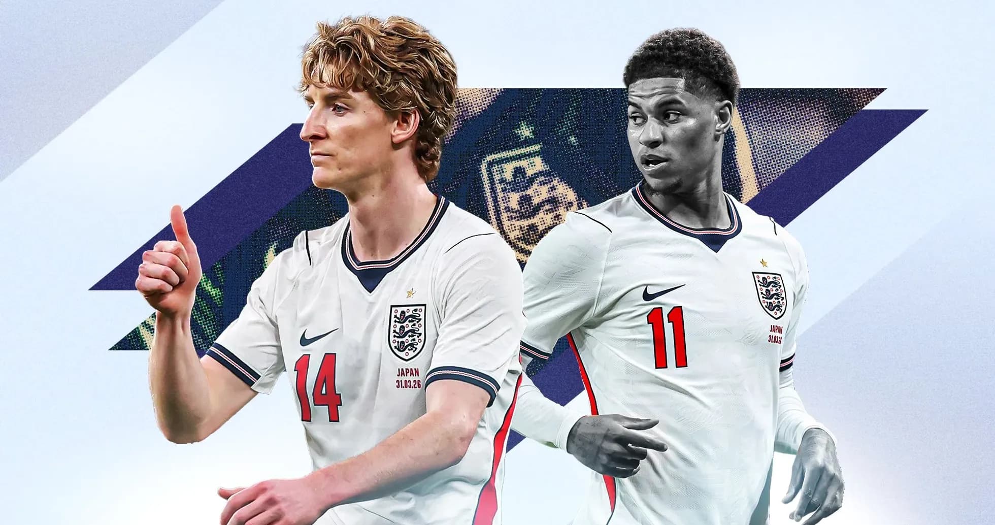 Jugadores de Inglaterra en uniforme durante sesión de entrenamiento