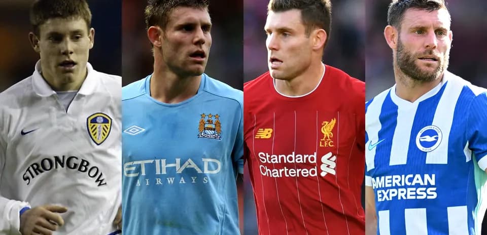 Jugador de fútbol en diferentes camisetas de clubes