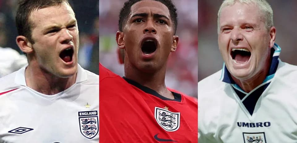 Tres jugadores de Inglaterra gritando durante partidos