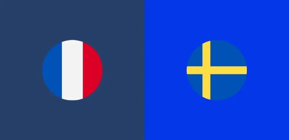 Banderas de Francia y Suecia en un fondo colorido