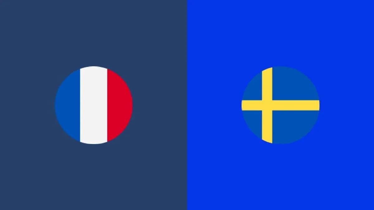 Banderas de Francia y Suecia en un fondo colorido
