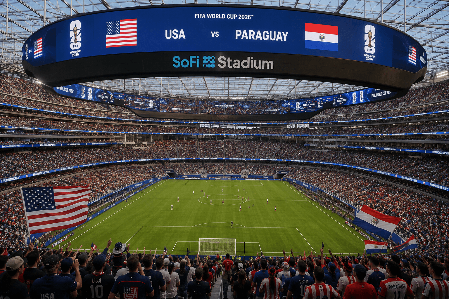 Partido entre USA y Paraguay en SoFi Stadium