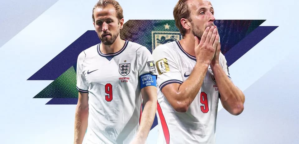 Harry Kane en uniforme de Inglaterra con el número 9