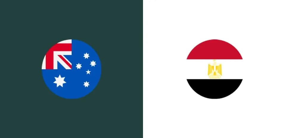 Banderas de Australia y Egipto lado a lado