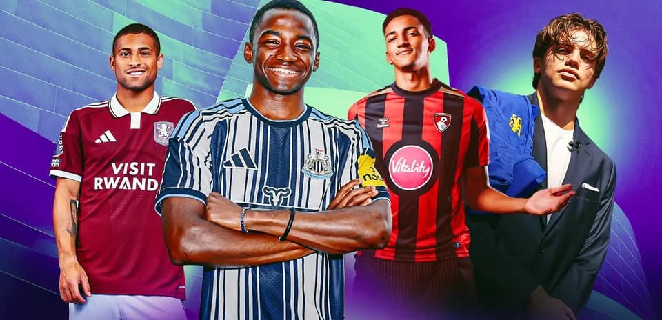 Jugadores de fútbol en camisetas de clubes diferentes