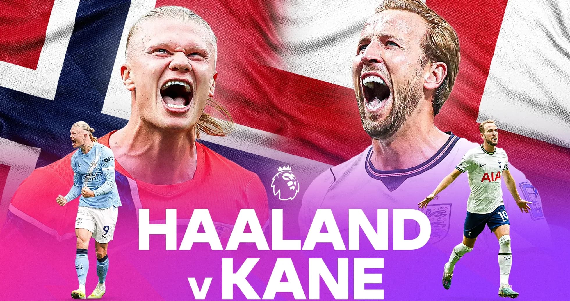 Erling Haaland y Harry Kane enfrentándose en gráfico