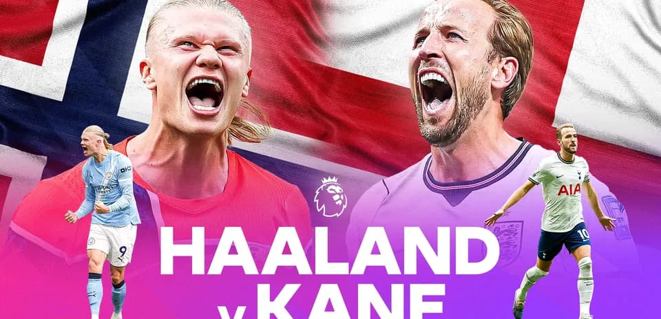 Erling Haaland y Harry Kane enfrentándose en gráfico