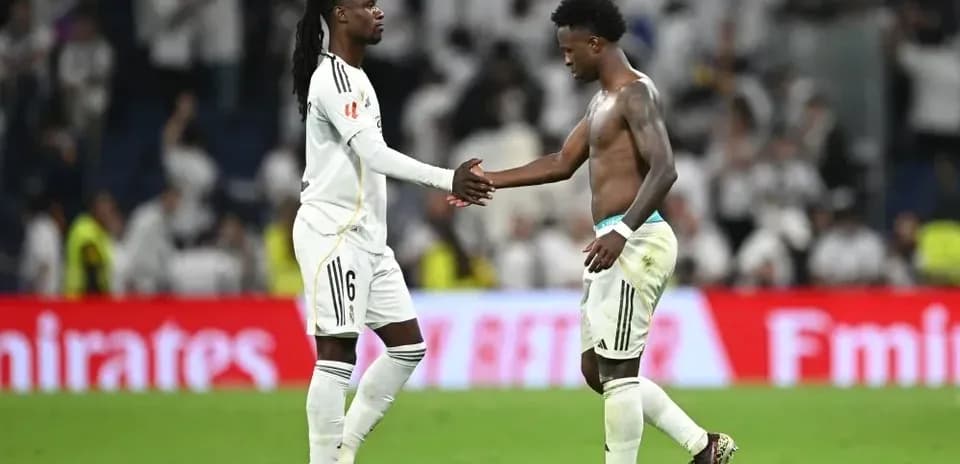 Jugadores de Real Madrid celebrando tras el partido