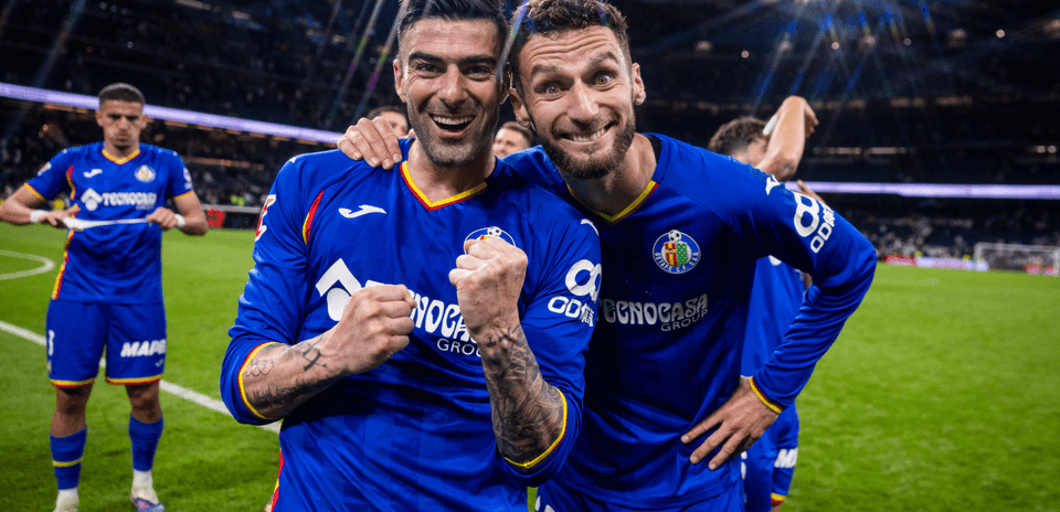 Jugadores de Getafe celebrando una victoria
