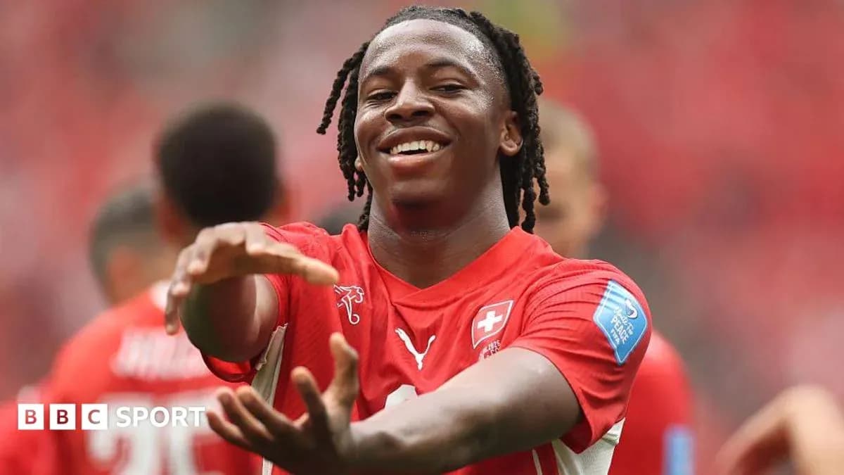 Jugador suizo celebrando en el campo