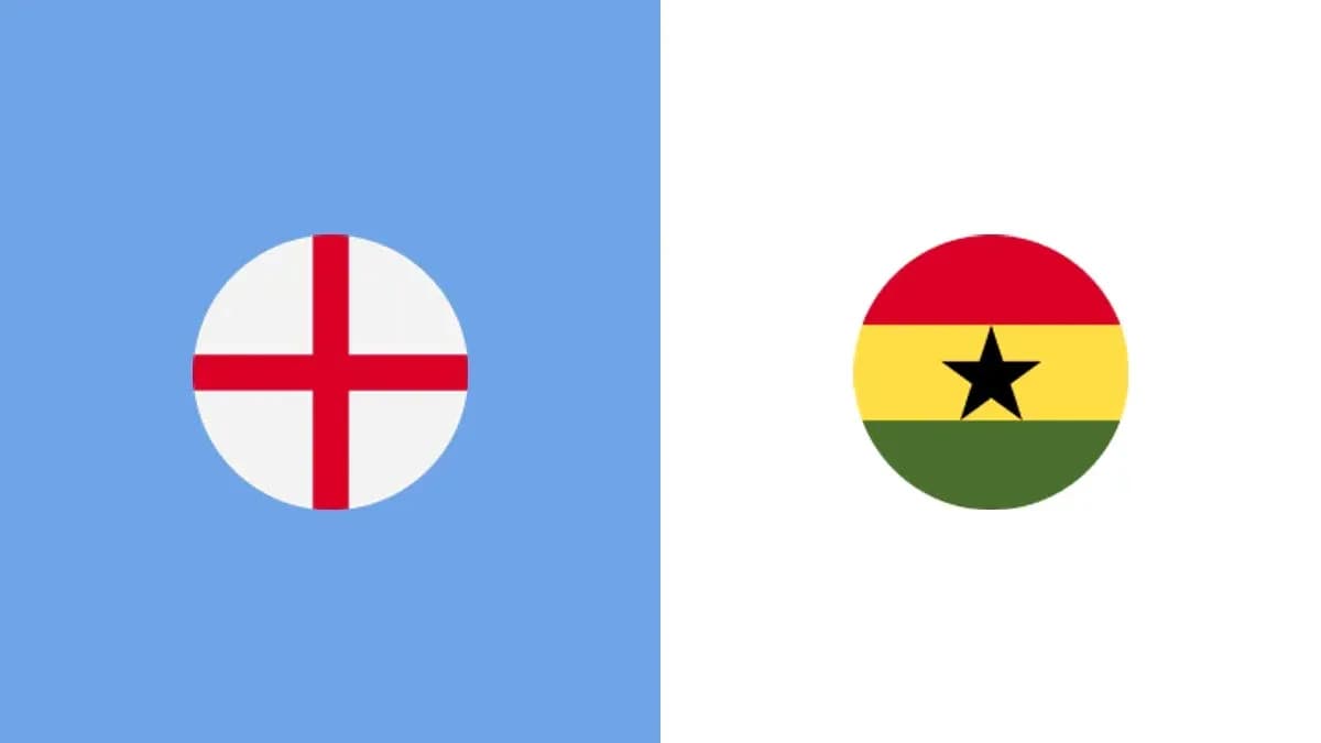Banderas de Inglaterra y Ghana en fondo claro