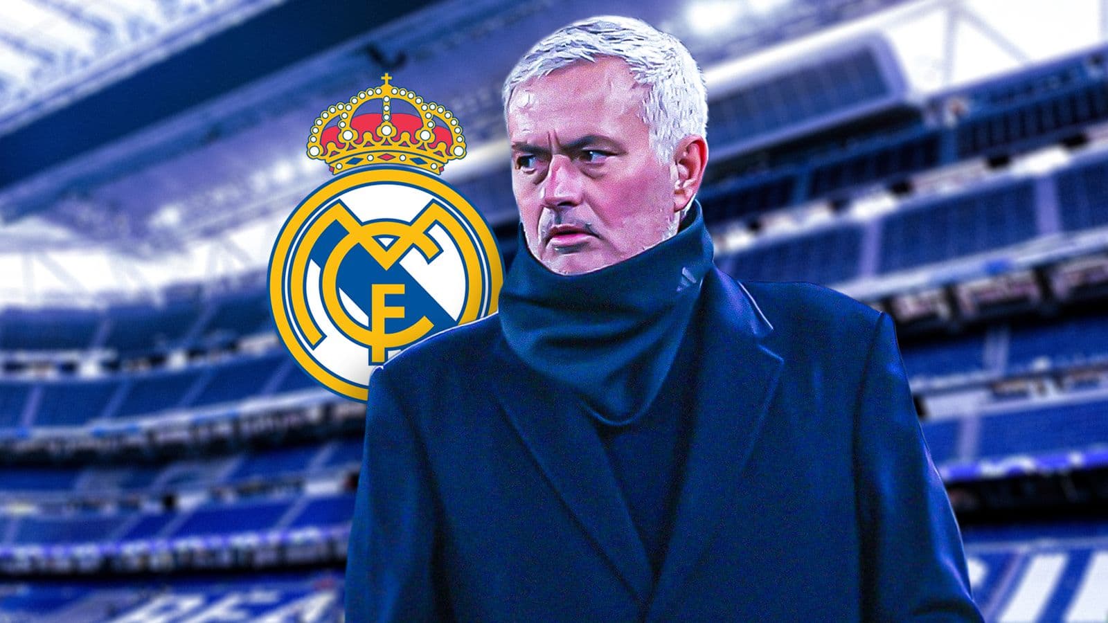 Entrenador en estadio con logo del Real Madrid