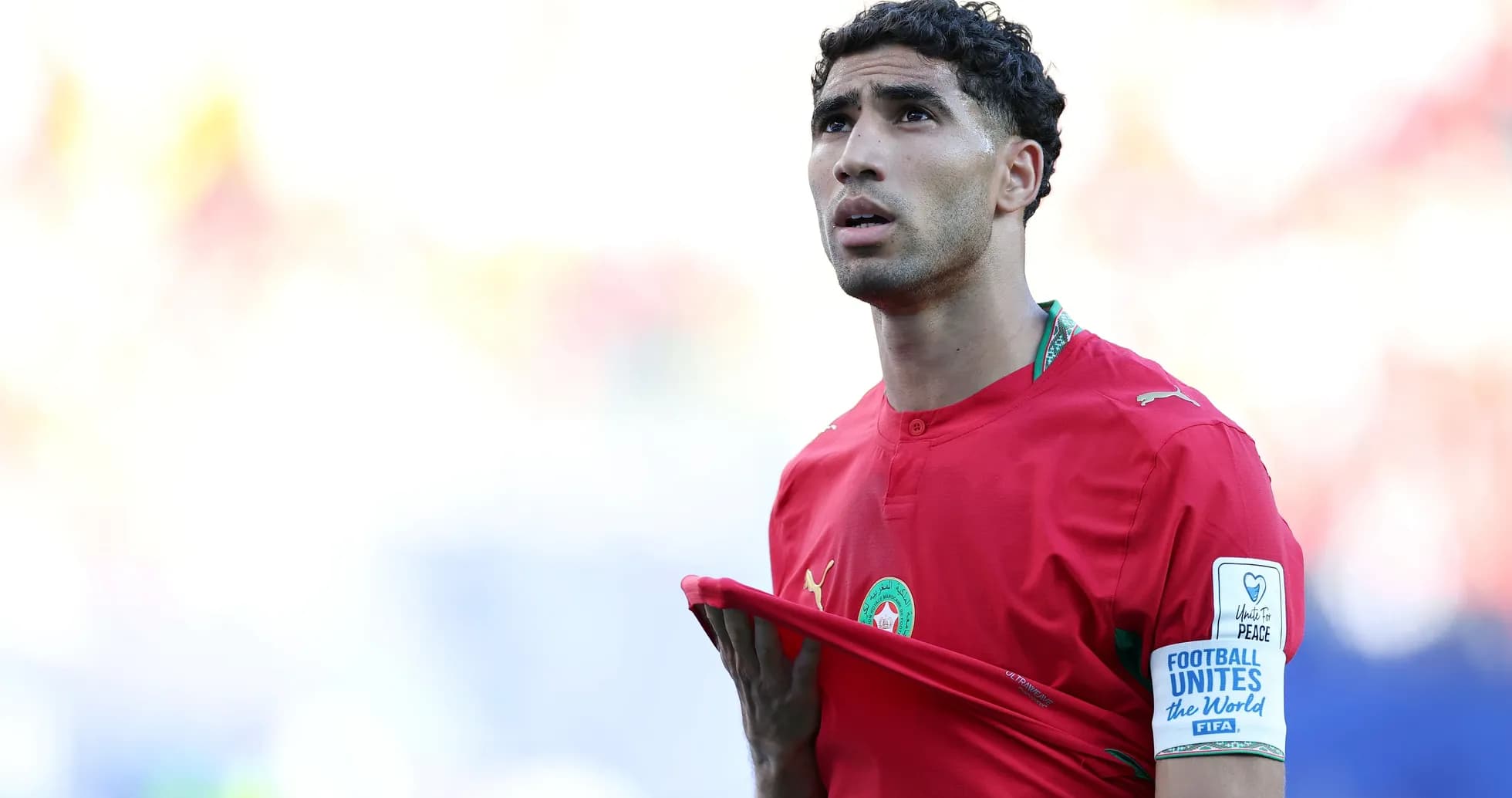Jugador de Marruecos en el campo durante un partido