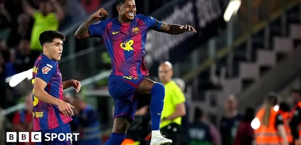 Jugadores del Barcelona celebrando un gol en el partido