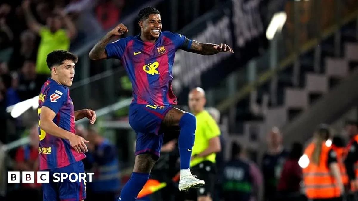 Jugadores del Barcelona celebrando un gol en el partido
