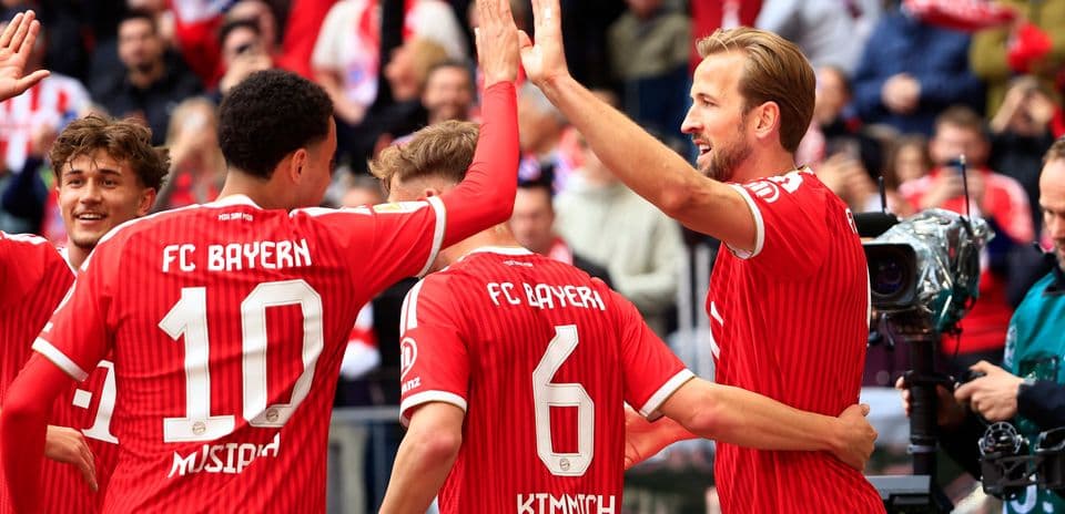 Jugadores de FC Bayern celebrando un gol