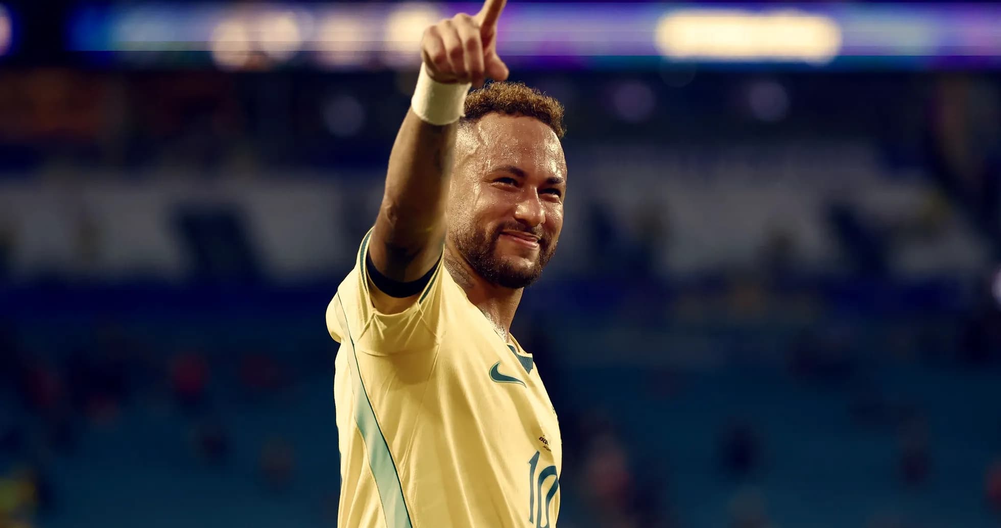 Jugador celebrando con el dedo índice en alto