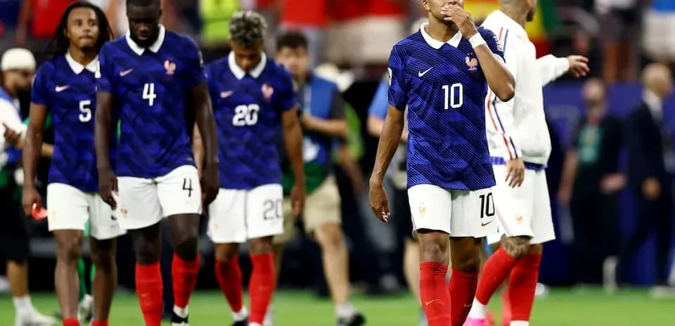 Jugadores de Francia tras el partido
