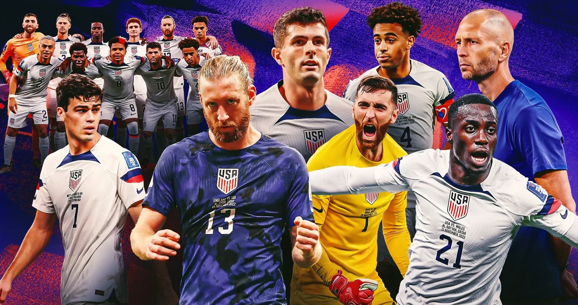 Jugadores de Estados Unidos en formación grupal