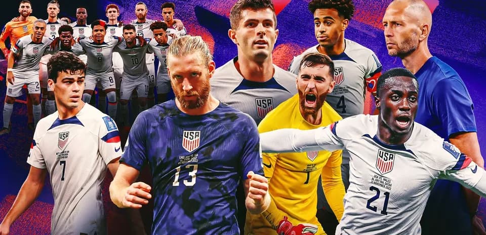 Jugadores de Estados Unidos en formación grupal