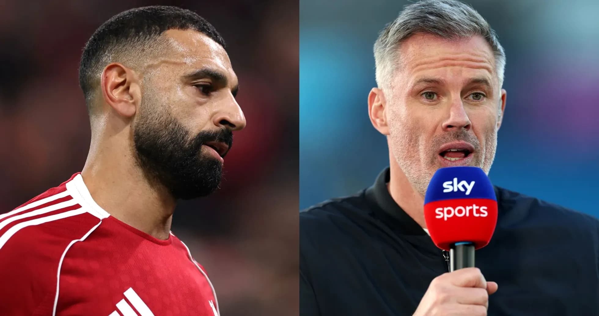 Mohamed Salah y Jamie Carragher en evento deportivo Mohamed Salah y Jamie Carragher en evento deportivo