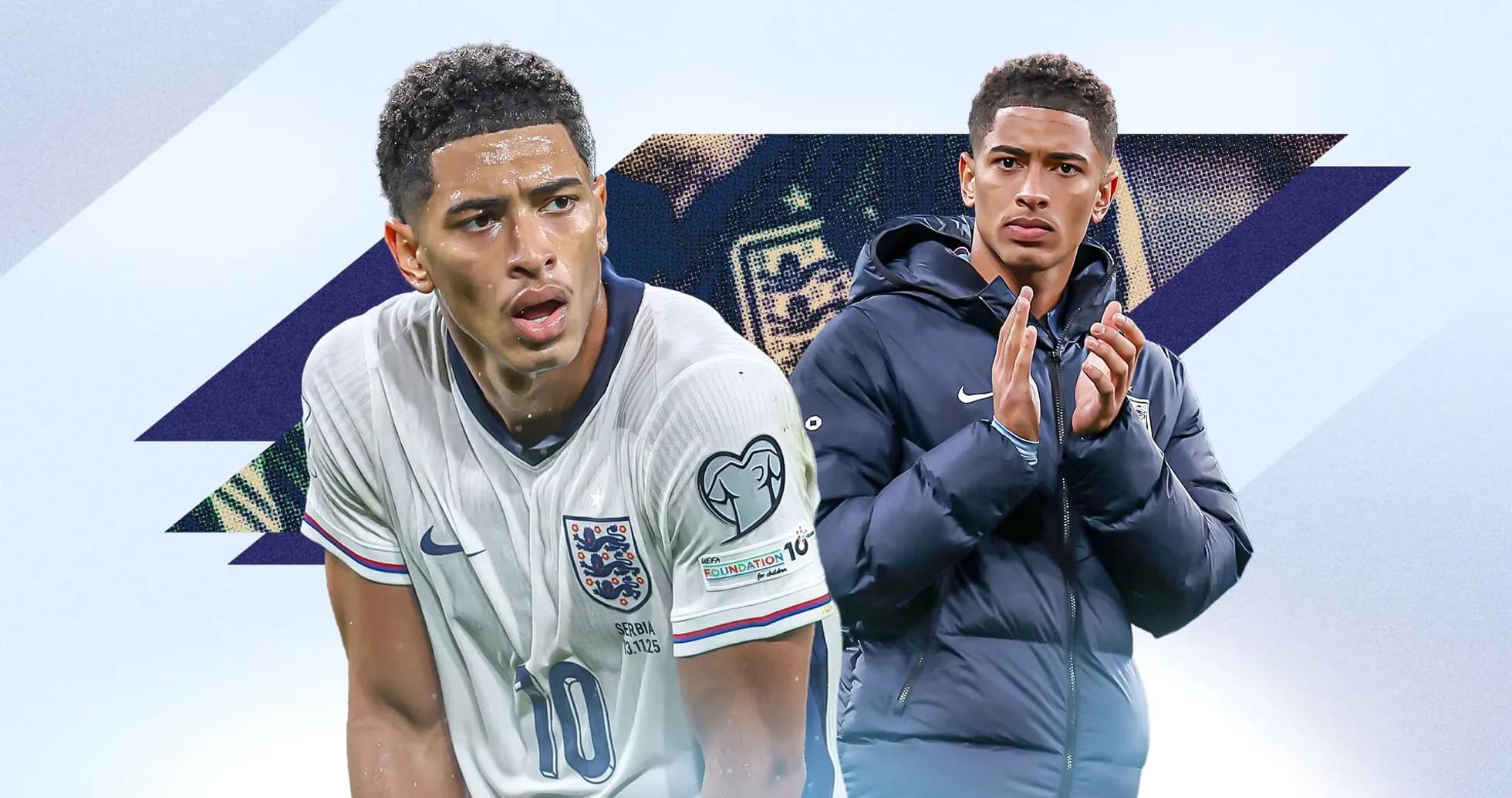 Jugador de Inglaterra en acción y otro aplaudiendo Jugador de Inglaterra en acción y otro aplaudiendo