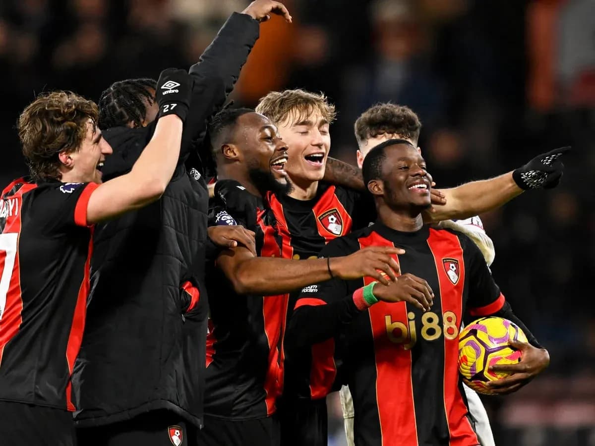 Jugadores del Bournemouth celebrando un gol Jugadores del Bournemouth celebrando un gol