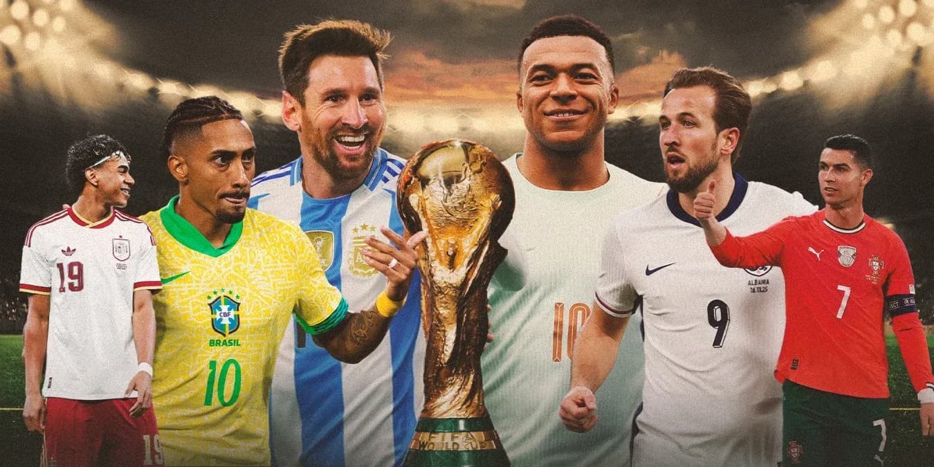 Jugadores destacados junto a la Copa del Mundo Jugadores destacados junto a la Copa del Mundo