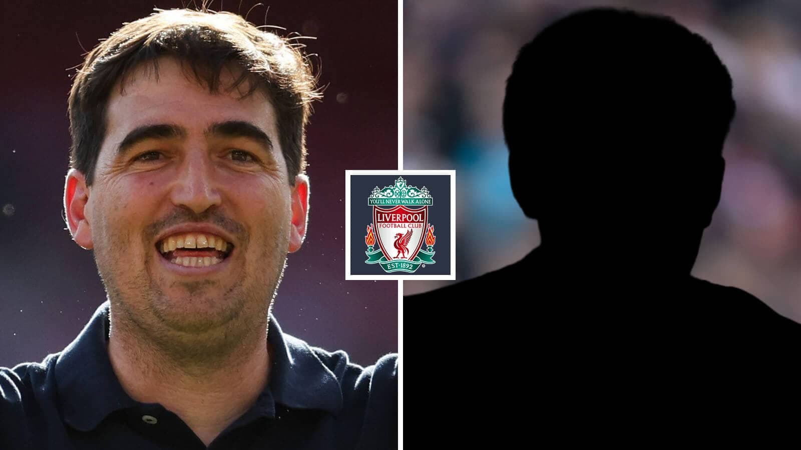 Entrenador sonriendo con logotipo de Liverpool Entrenador sonriendo con logotipo de Liverpool