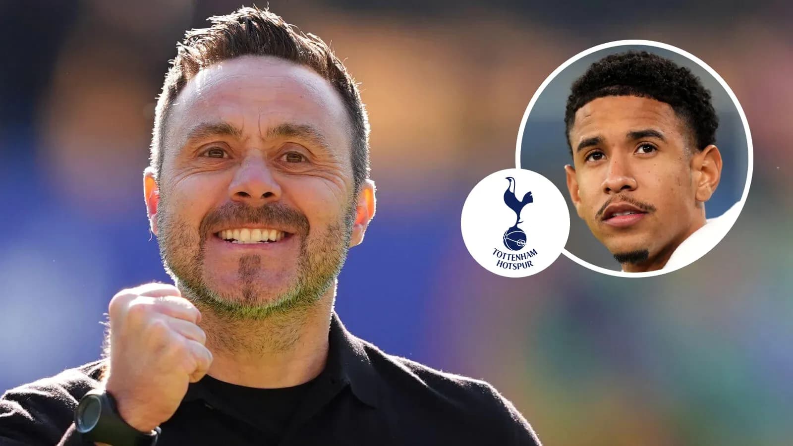 Entrenador sonriente con logo de Tottenham Hotspur Entrenador sonriente con logo de Tottenham Hotspur