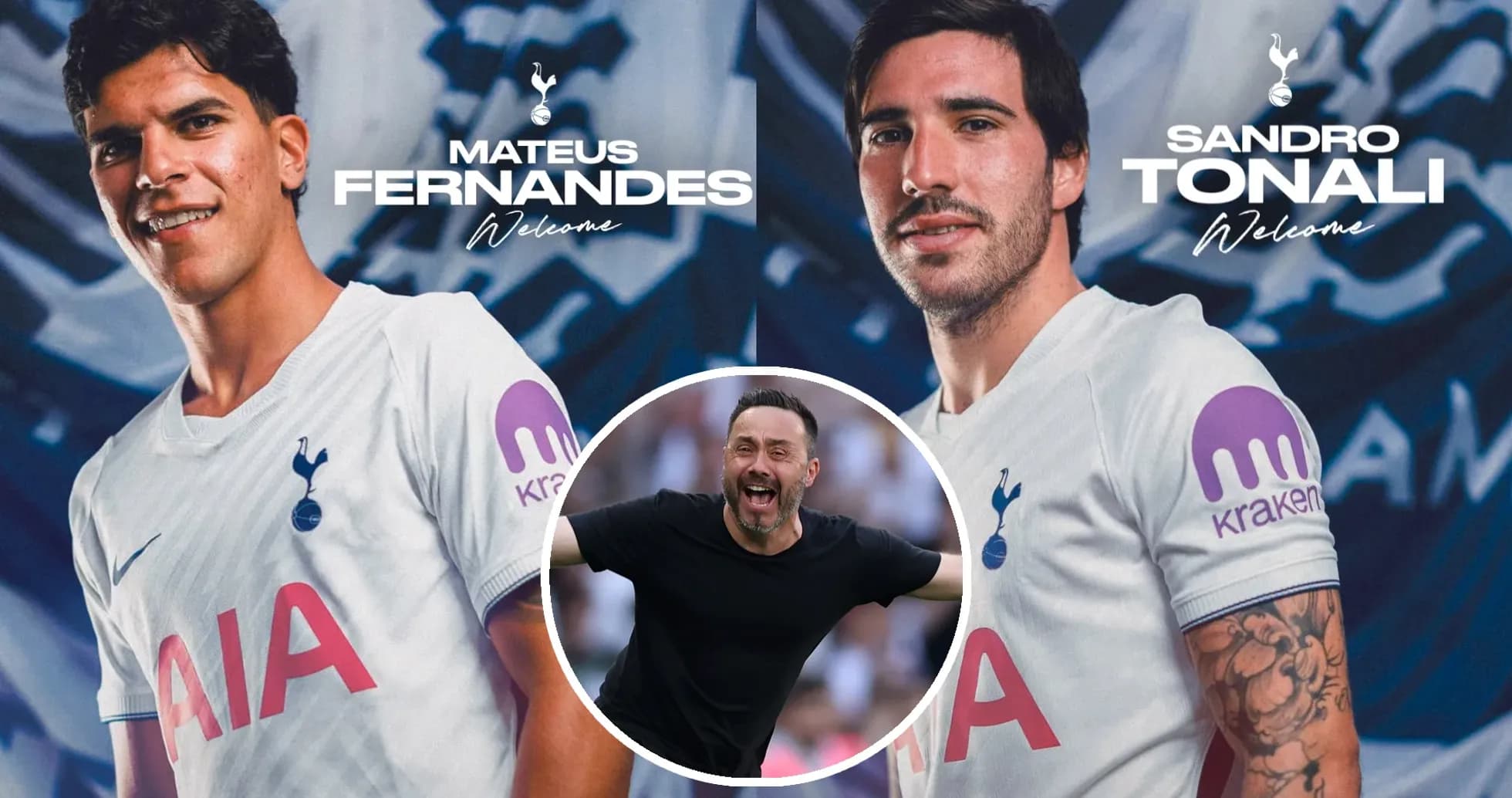 Mateus Fernandes y Sandro Tonali presentados por Tottenham Mateus Fernandes y Sandro Tonali presentados por Tottenham
