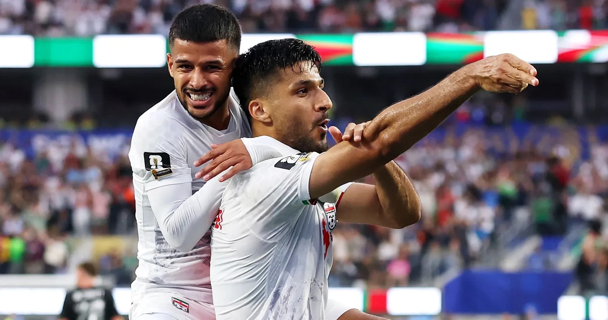 Jugadores de Irán celebrando un gol en el partido Jugadores de Irán celebrando un gol en el partido