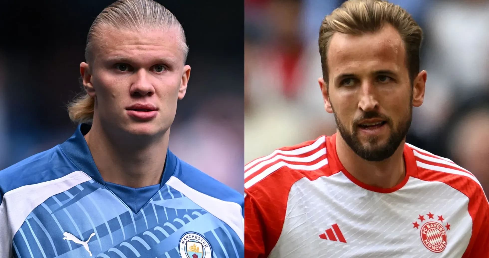 Erling Haaland y Harry Kane en uniforme de equipo Erling Haaland y Harry Kane en uniforme de equipo