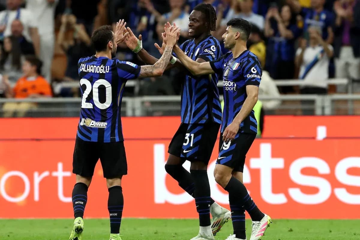 Jugadores del Inter celebrando un gol Jugadores del Inter celebrando un gol