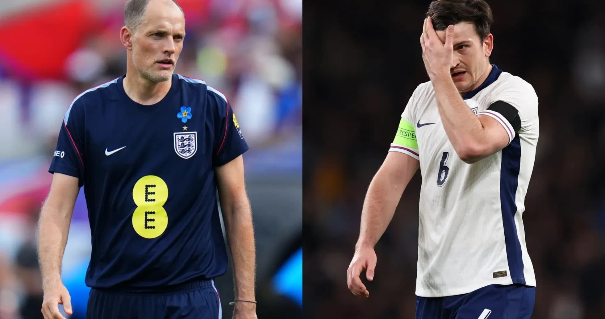 Entrenador y jugador de Inglaterra durante el partido Entrenador y jugador de Inglaterra durante el partido