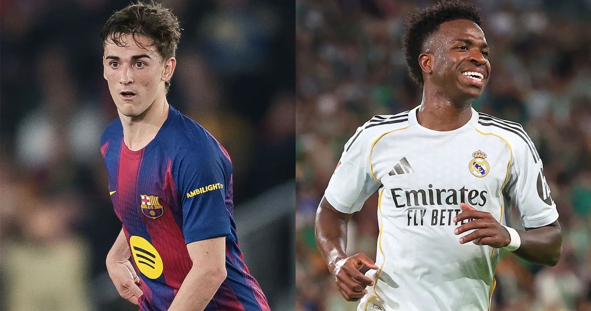 Jugadores de Barcelona y Real Madrid en el campo Jugadores de Barcelona y Real Madrid en el campo