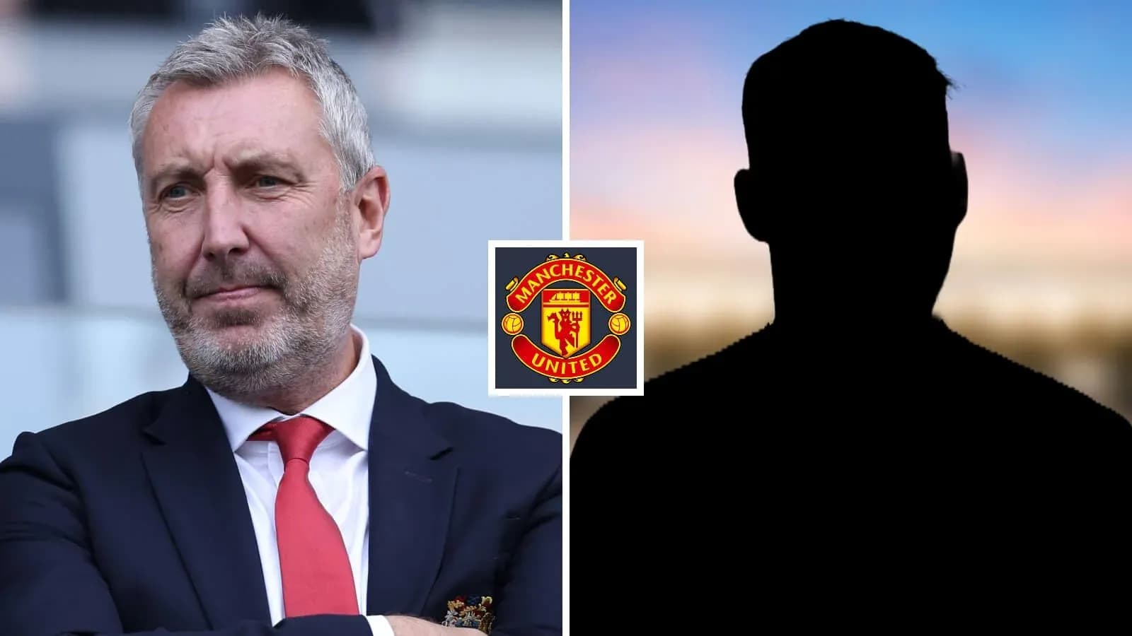 Entrenador de Manchester United con silueta de jugador Entrenador de Manchester United con silueta de jugador
