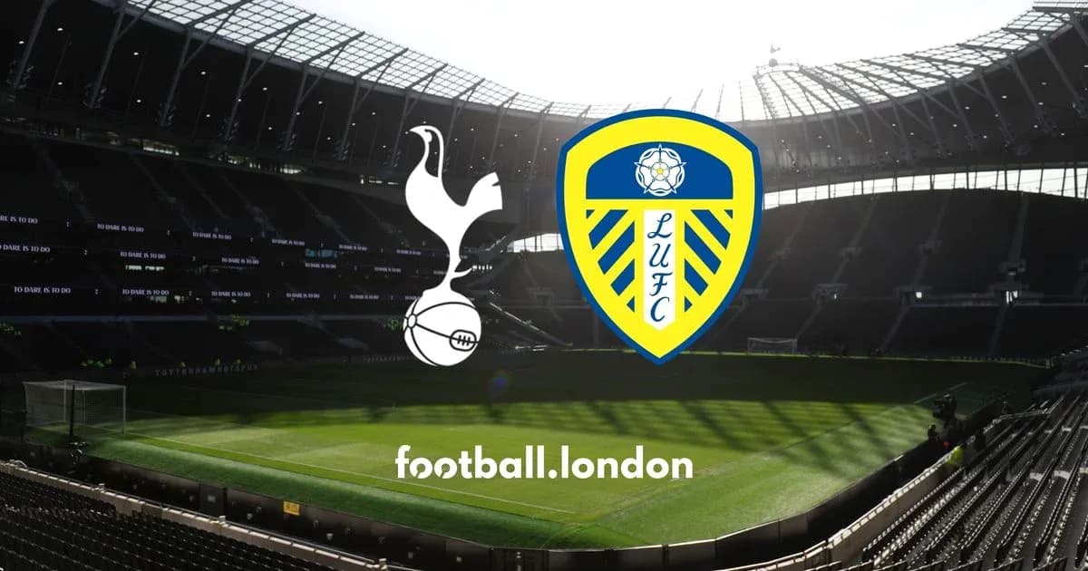 Estadio con logos de Tottenham y Leeds United Estadio con logos de Tottenham y Leeds United