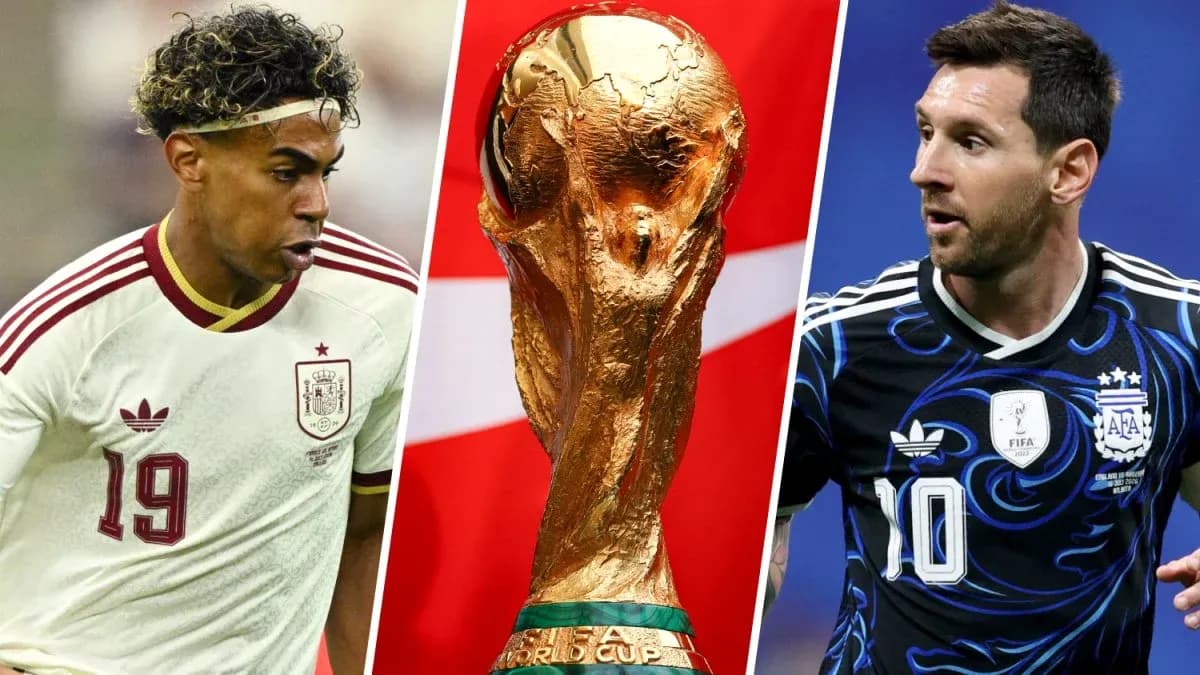 Jugadores de España y Argentina con la Copa del Mundo Jugadores de España y Argentina con la Copa del Mundo