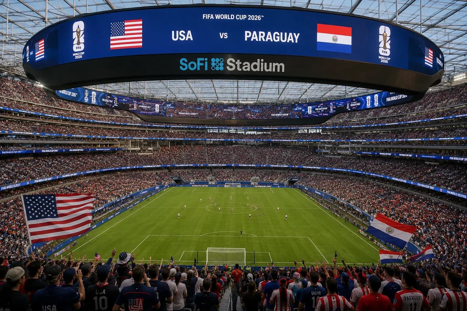 Estadio SoFi lleno durante el partido USA vs Paraguay Estadio SoFi lleno durante el partido USA vs Paraguay