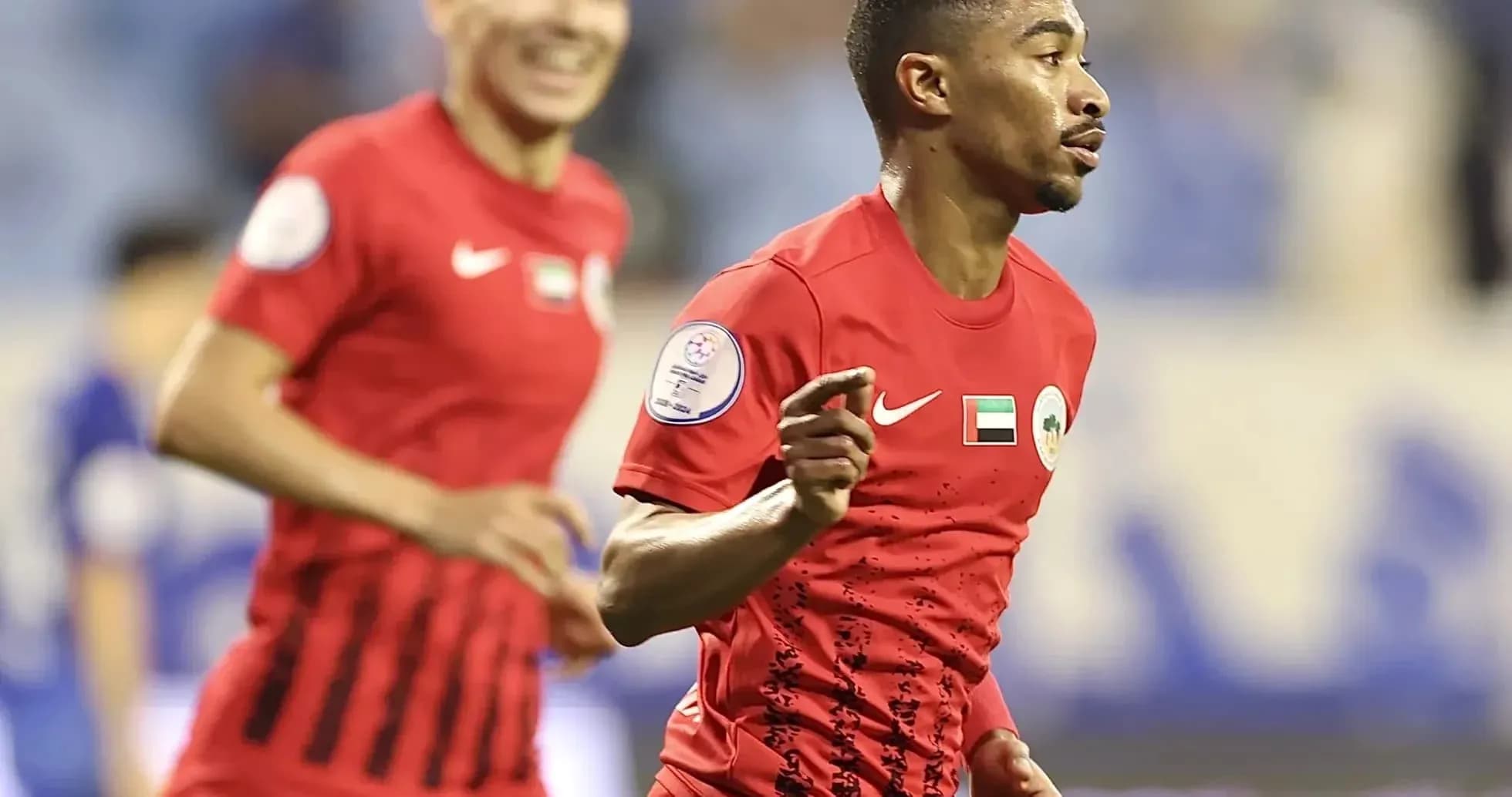 Jugador de Al Sharjah U23 celebrando un gol Jugador de Al Sharjah U23 celebrando un gol