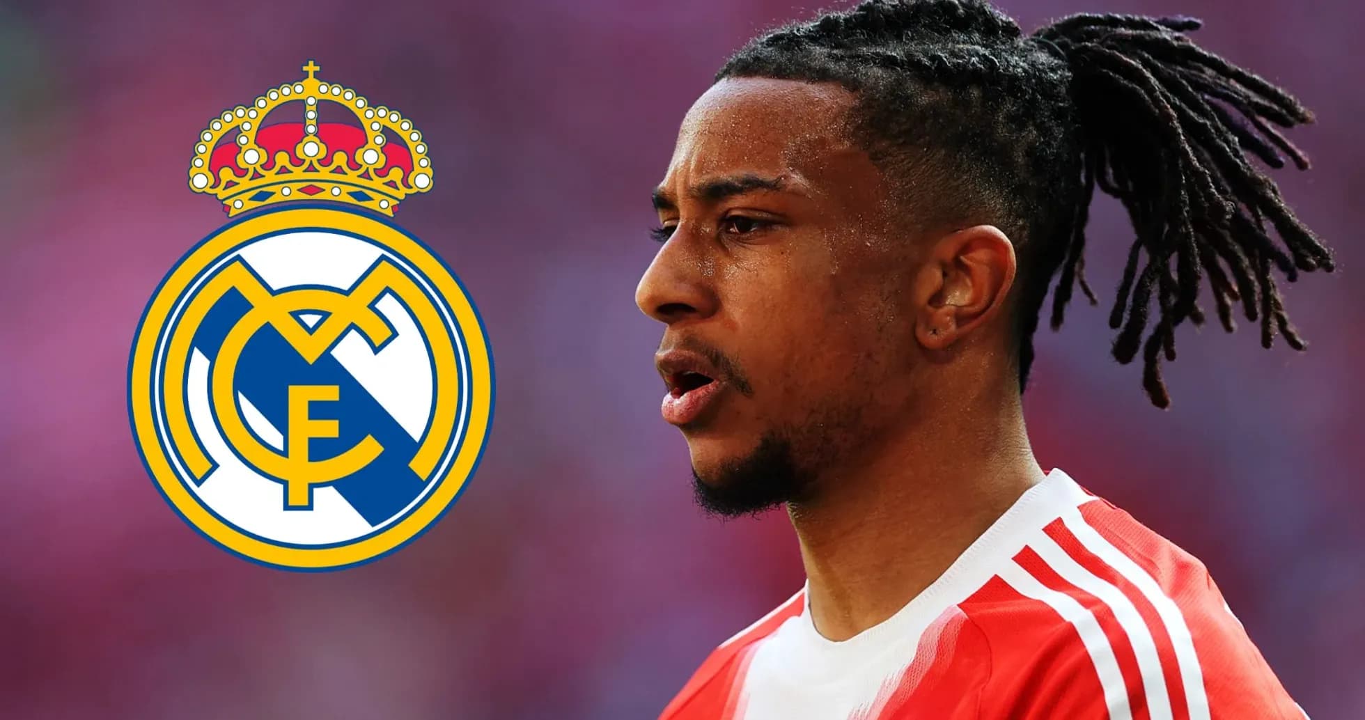Jugador de fútbol con uniforme y logo del Real Madrid Jugador de fútbol con uniforme y logo del Real Madrid