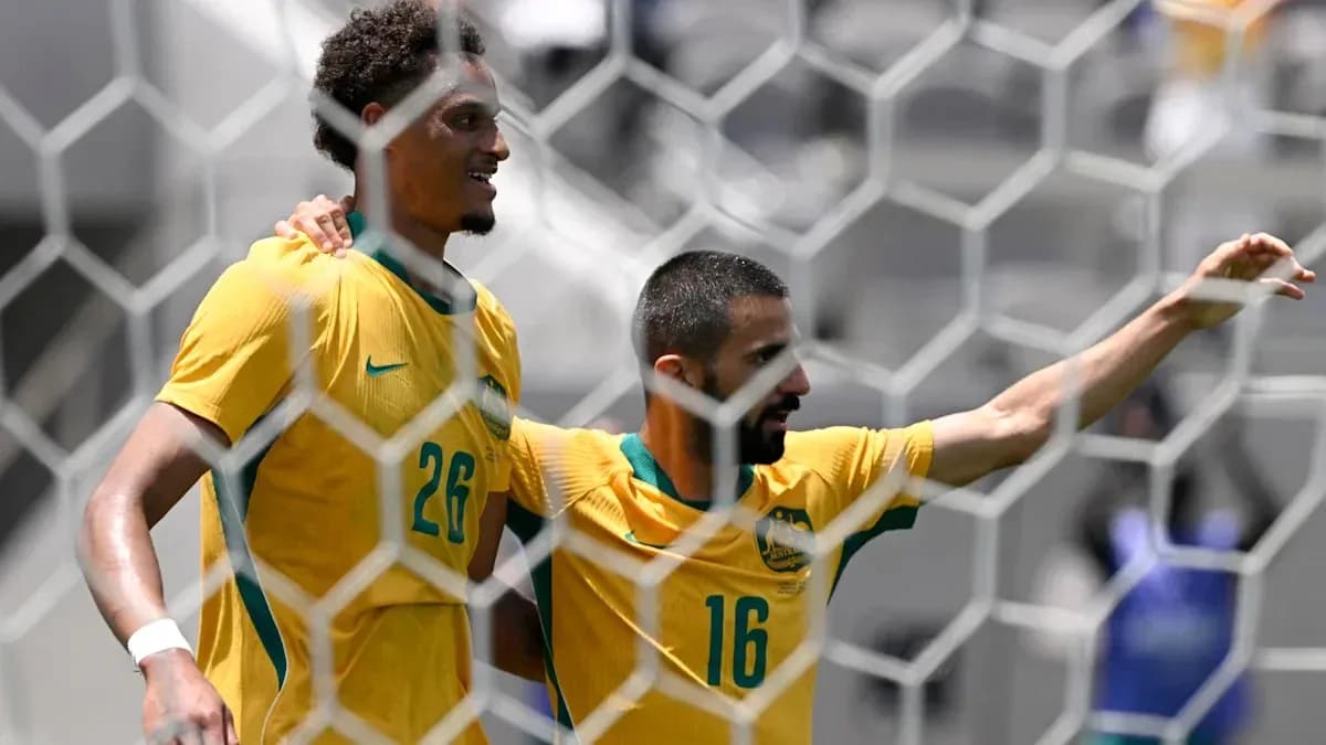 Jugadores de Australia celebrando en el campo Jugadores de Australia celebrando en el campo