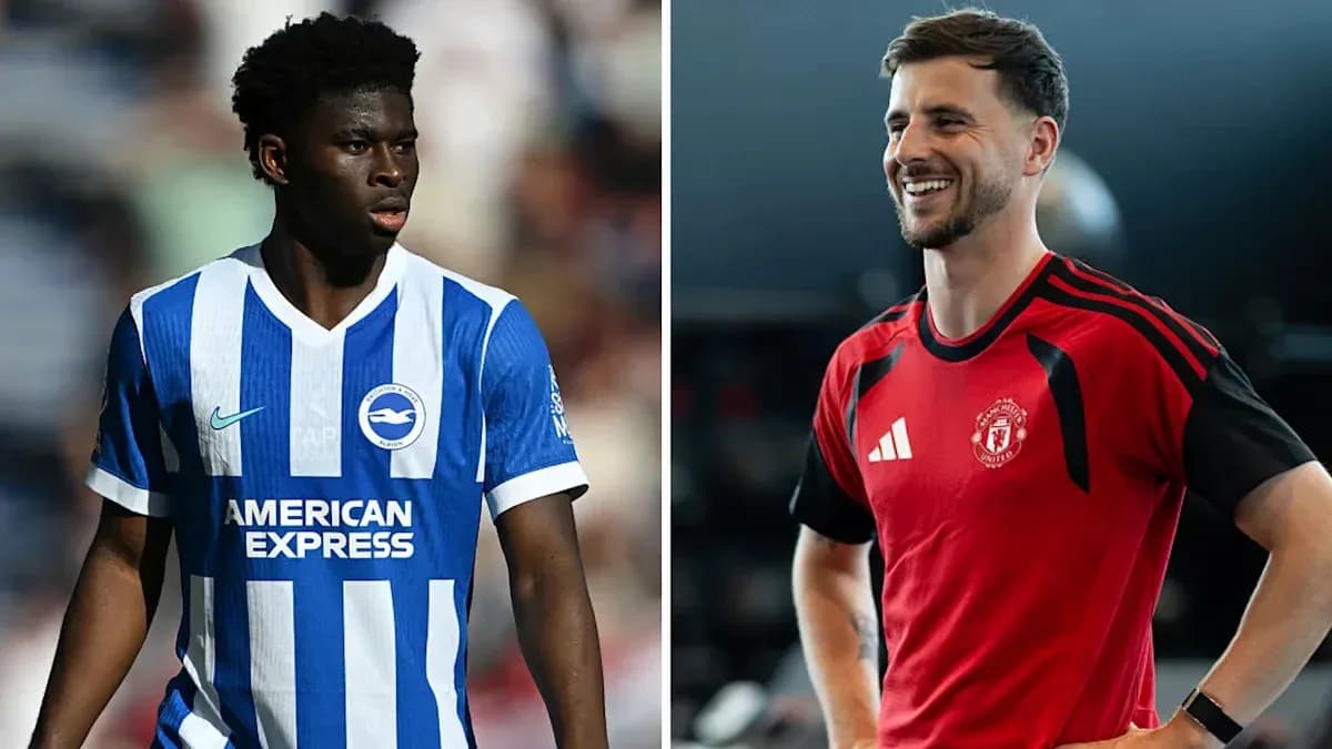 Jugadores de Brighton y Manchester United posando para foto Jugadores de Brighton y Manchester United posando para foto