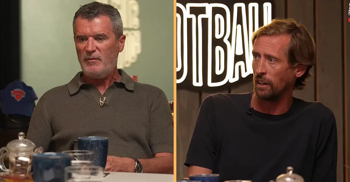 Roy Keane y Peter Crouch conversando en un programa Roy Keane y Peter Crouch conversando en un programa