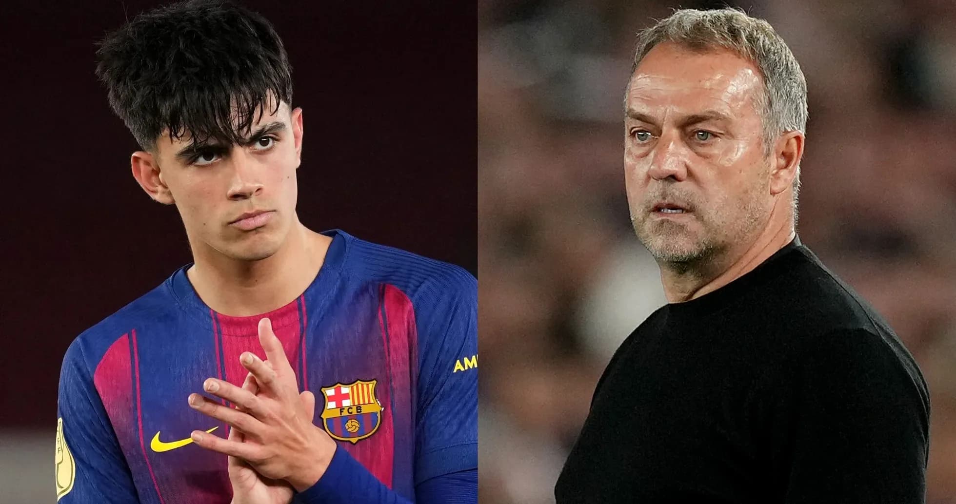 Jugador del FC Barcelona y entrenador en el banquillo Jugador del FC Barcelona y entrenador en el banquillo