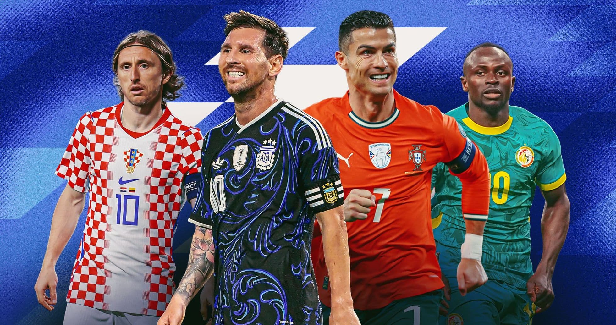 Cuatro jugadores destacados en fondo azul Cuatro jugadores destacados en fondo azul