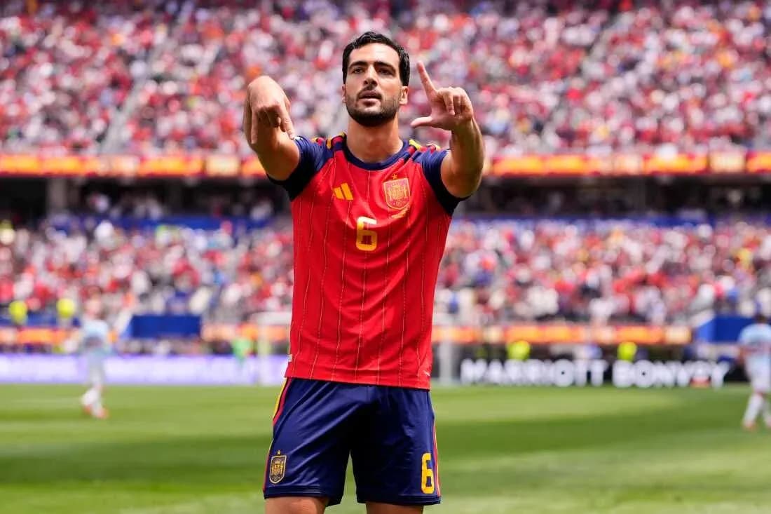 Jugador español celebrando un gol en el partido Jugador español celebrando un gol en el partido